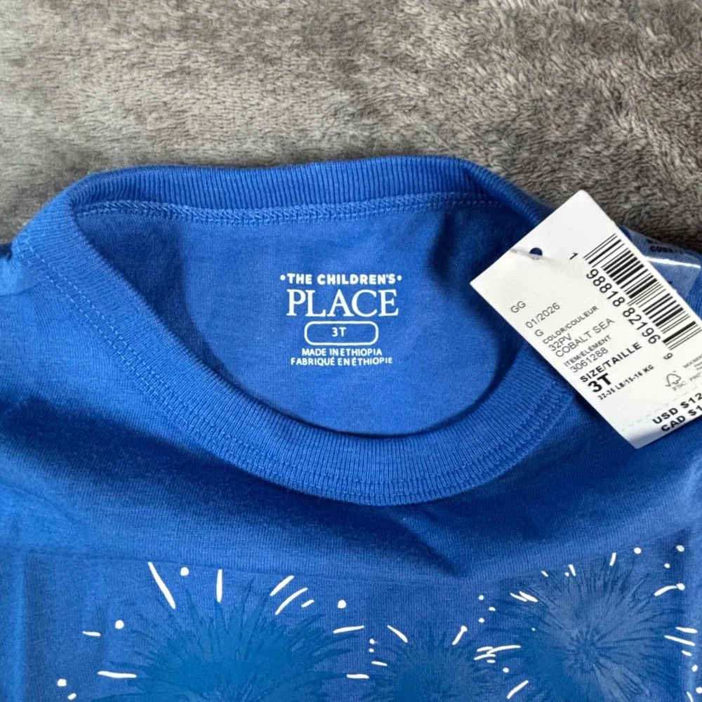 The Childrens Place Boys Monster Truck Graphic Tee Cobalt Sea Blue 3T NWT
